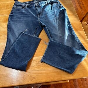 a.n.a Women's Straight Leg Jeans in Dark Blue